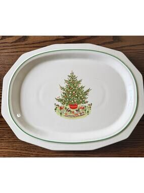 Pfaltzgraff Christmas Heritage 16” x 12” Oval Serving Platter Tree Holiday USA